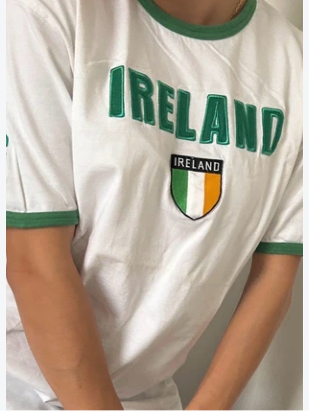 Sported Ireland heavy cotton fitted retro football jersey M**